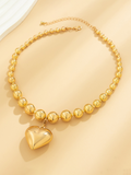 Luna Round Collarbone Chain Geometric Beaded Necklace