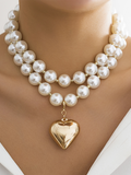 Luna Round Collarbone Chain Geometric Beaded Necklace