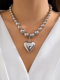 Luna Round Collarbone Chain Geometric Beaded Necklace