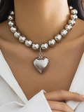 Luna Round Collarbone Chain Geometric Beaded Necklace
