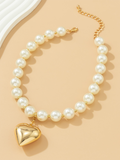 Luna Round Collarbone Chain Geometric Beaded Necklace