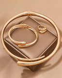 Luna Geometric Ring Necklace Bracelet Three-Piece Set