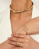 Luna Geometric Ring Necklace Bracelet Three-Piece Set