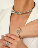Luna Geometric Ring Necklace Bracelet Three-Piece Set