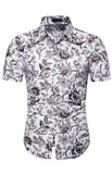 Luna Men's Floral Lapel Collar Shirt