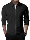 Luna Men's Waffle Zip Lapel Jacket