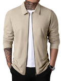 Luna Men's Waffle Zip Lapel Jacket