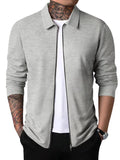 Luna Men's Waffle Zip Lapel Jacket