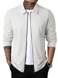 Luna Men's Waffle Zip Lapel Jacket