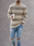 Luna Men's Striped Long Sleeve Knitted Sweater