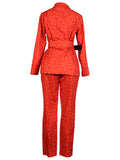 Studded Lapel Collar Knit Sweater Suit