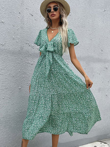 Luna Green Maxi Floral Dress