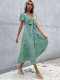 Luna Green Maxi Floral Dress