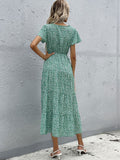 Luna Green Maxi Floral Dress