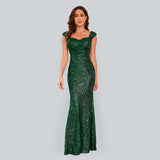 Luna Women's Sequin Green Party Dress