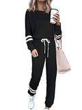 Luna Women's Casual Striped Sleeve Jogger Set