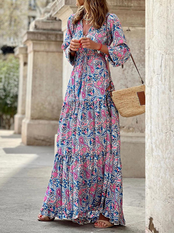 Luna Boho Floral Long Sleeve Maxi Dress Lunablue Girl