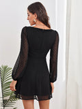 Luna Jacquard Long Sleeve Dress