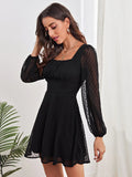 Luna Jacquard Long Sleeve Dress