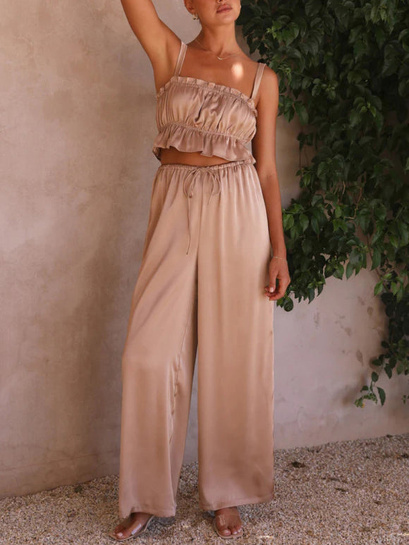 Luna Wide Leg Pants Top Set