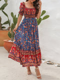 Luna Boho Vacation Off-Shoulder Floral Midi Dress