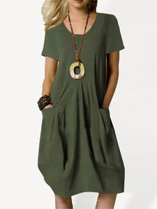 Women's Casual Loose Pocket Swing Dress