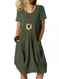 Women's Casual Loose Pocket Swing Dress