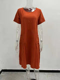 Women's Casual Loose Pocket Swing Dress