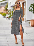 Luna Square Neck Long Sleeve Maxi Dress