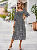 Luna Square Neck Long Sleeve Maxi Dress