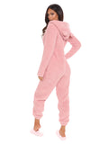 Long Sleeve Hooded Casual Jumpsuit Pants Plush Loungewear