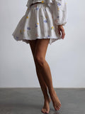 New women's ruffled strawberry print skirt suit home wear