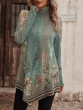 Luna High collar Bohemian Long Sleeve Top