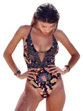 Luna One Piece Floral Backless Swimwear