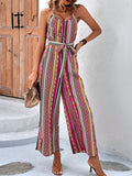 Luna Suspender Striped Jumpsuit