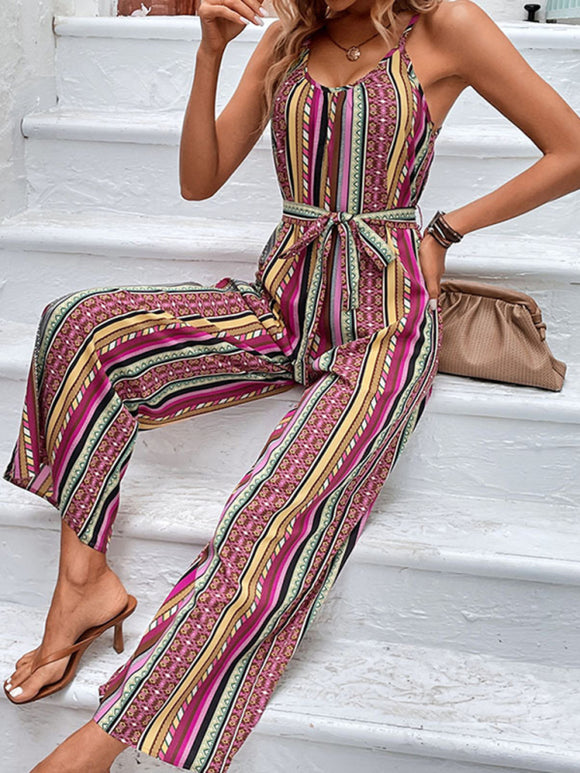 Luna Suspender Striped Jumpsuit