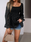 Luna Square Neck Long Sleeve Blouse