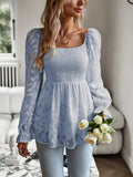 Luna Square Neck Long Sleeve Blouse