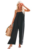 Luna Loose High-Waisted Wide-Leg Suspender Jumpsuit