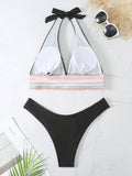 Luna High Waist Colour Block Web Bikini