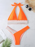 Luna High Waist Colour Block Web Bikini