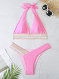 Luna High Waist Colour Block Web Bikini