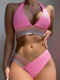 Luna High Waist Colour Block Web Bikini