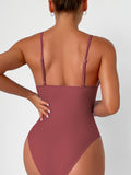 Luna Solid Colour Deep V One-Piece Swimsuit