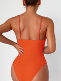 Luna Solid Colour Deep V One-Piece Swimsuit