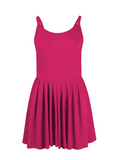 Ladies new style pocket solid color halter neck high waist two in one dress
