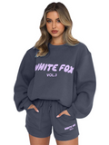 Luna White Fox Shorts Sweater Set