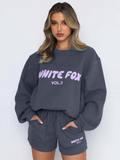 Luna White Fox Shorts Sweater Set