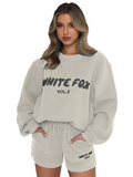 Luna White Fox Shorts Sweater Set