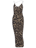 Luna Suspender Sleeveless V-neck Animal Print Dress